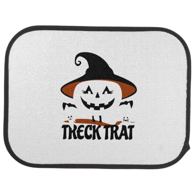 Treck Trat Pumpkin Smiling Car Floor Mat (Rear)