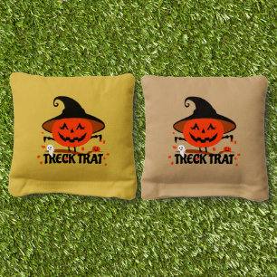 Treck Trat Pumpkin Smiling Cornhole Bags