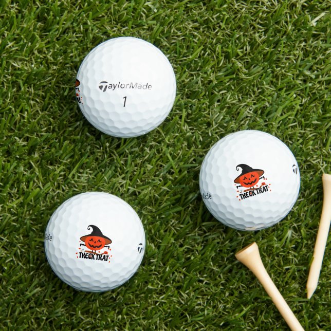 Treck Trat Pumpkin Smiling Golf Balls (Insitu Grass)