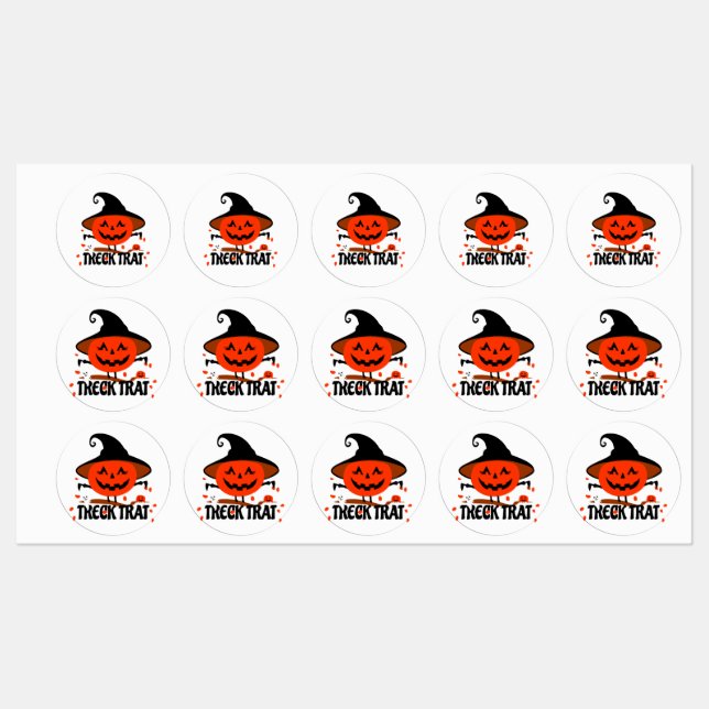 Treck Trat Pumpkin Smiling Labels (Sheet)