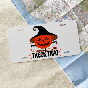 Treck Trat Pumpkin Smiling License Plate