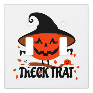 Treck Trat Pumpkin Smiling Light Switch Cover