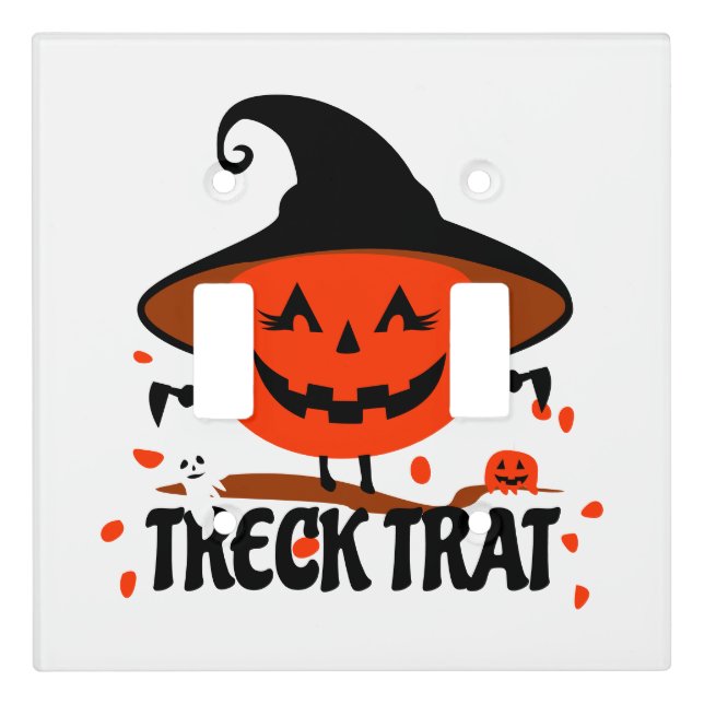 Treck Trat Pumpkin Smiling Light Switch Cover (Front)