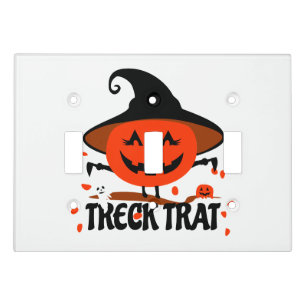 Treck Trat Pumpkin Smiling Light Switch Cover