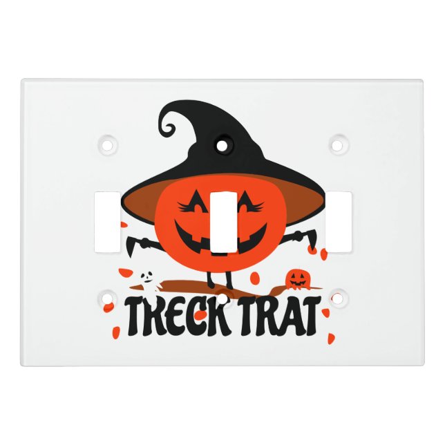 Treck Trat Pumpkin Smiling Light Switch Cover (Front)