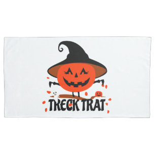 Treck Trat Pumpkin Smiling Pillow Case