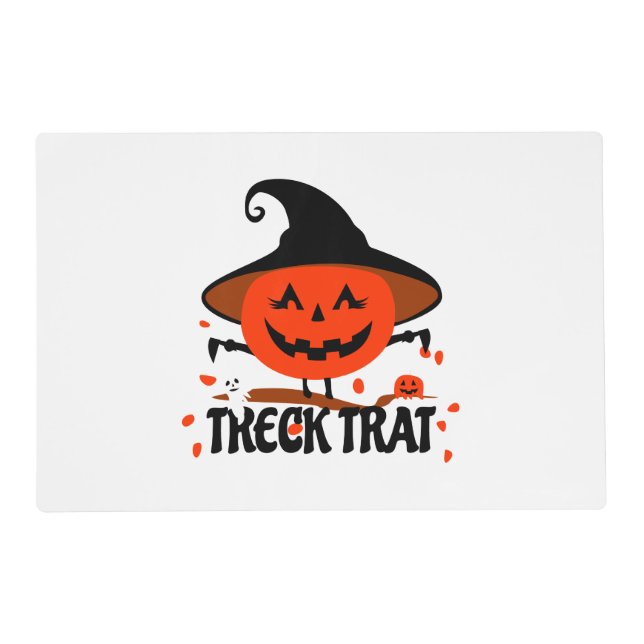 Treck Trat Pumpkin Smiling Placemat (Front)