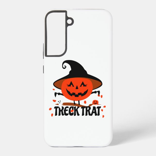 Treck Trat Pumpkin Smiling Samsung Galaxy Case (Back)