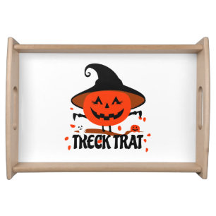 Treck Trat Pumpkin Smiling Serving Tray