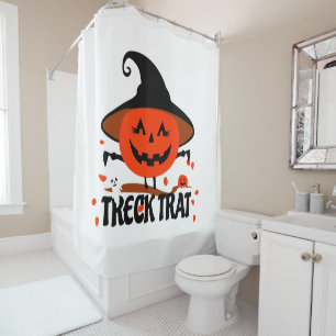 Treck Trat Pumpkin Smiling Shower Curtain