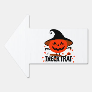 Treck Trat Pumpkin Smiling Sign