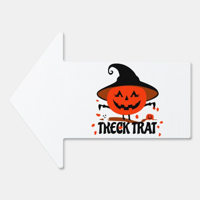 Treck Trat Pumpkin Smiling Sign (Front)