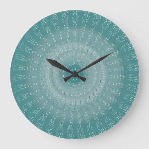 Tredny Blue Mandala Pattern  Large Clock