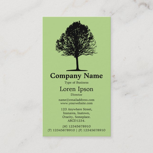 Tree 01 - Green b8da89 Business Card (Front)
