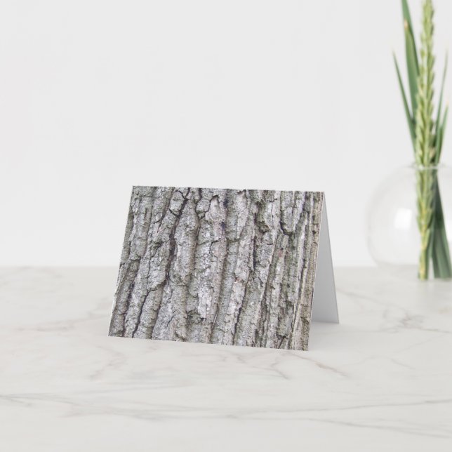 Tree 5 - Oak Tree Bark Letterpress Thank You Card (Front)