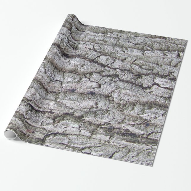Tree 5 - Oak Tree Bark Wrapping Paper (Unrolled)