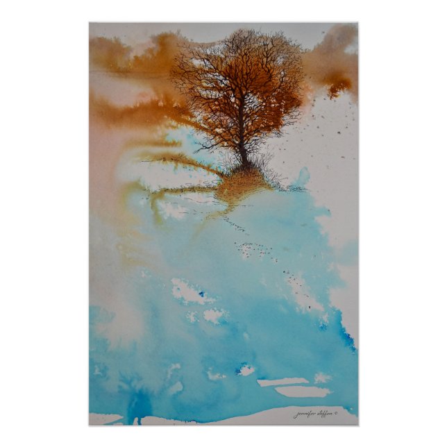 Tree Abstract Painting Landscape Art Poster (Front)