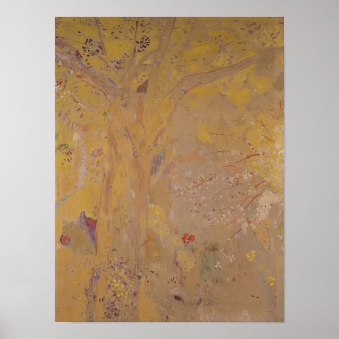 Tree Against a Yellow Background, 1901 Poster