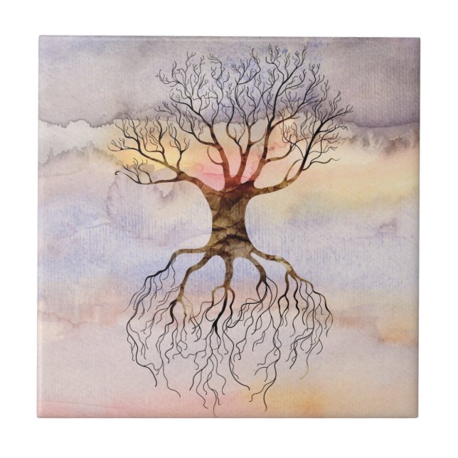 Tree Against The Sky Ceramic Tile (Front)