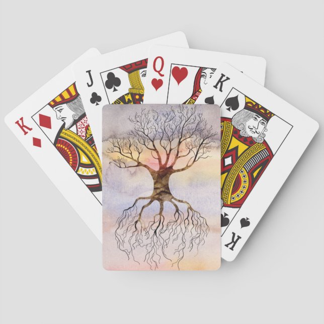 Tree Against The Sky Poker Cards (Back)