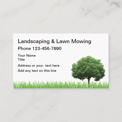 Tree And Grass Landscaping Business Card