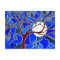 Tree and Moon on Canvas - Blue