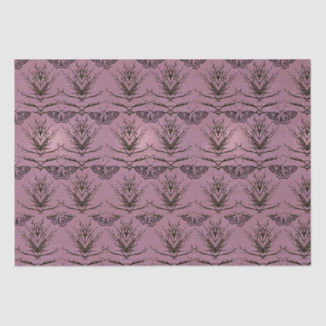 Tree and moth patterned tissue paper (Front)