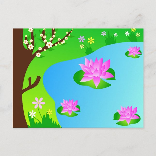 Tree and pond - Postcard (Front)