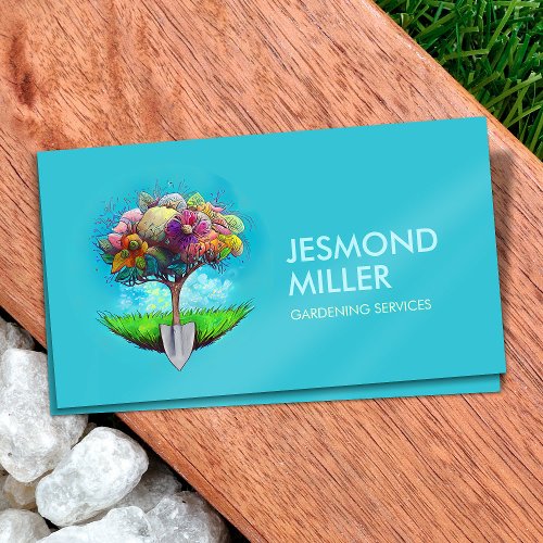 Tree and Shovel _ Colorful Art Business Card