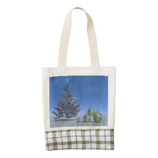 tree and snow and christmas zazzle HEART tote bag