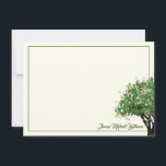 Tree and Star of David Bar Mitzvah Thank You Note  Card<br><div class="desc">Green tree with Star of David foliage flat card thank you to compliment our Bar Mitzvah invitations.</div>