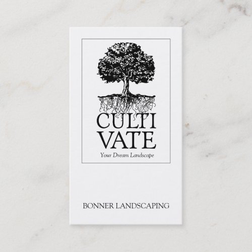 Tree And Tree Roots Landscaping Business Card