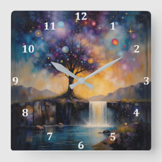 Tree and Waterfall Clock
