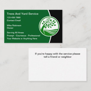 Tree And Yard Service Modern Business Cards
