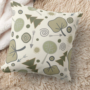Tree Arrow Green Pattern Boys Throw Pillow