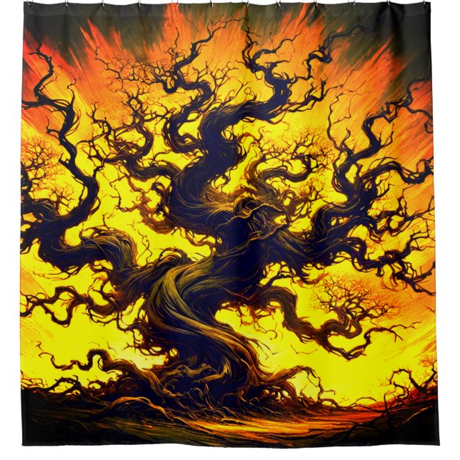 Tree Art Shower Curtain (Front)