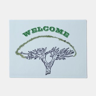 Tree Art Welcome   Door Mat