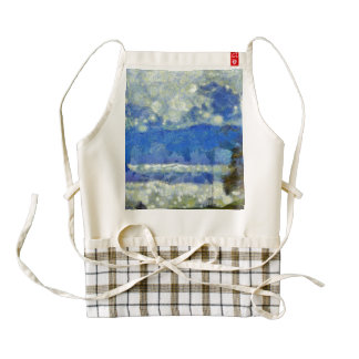 Tree at one side of clearing zazzle HEART apron
