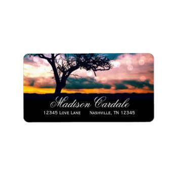 Tree At Sunset Return Address Labels by RusticCountryWedding at Zazzle