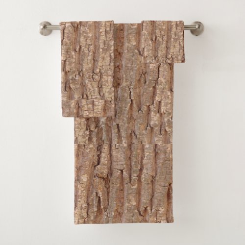 tree bark bath towel set