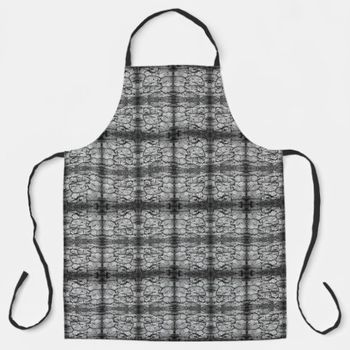 Tree Bark Black And White Photo Closeup Pattern Apron