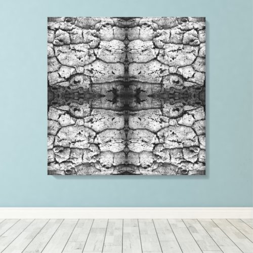 Tree Bark Black And White Photo Closeup Pattern Canvas Print