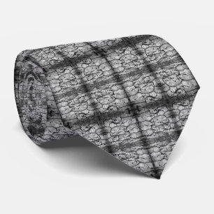 Tree Bark Black And White Photo Closeup Pattern Neck Tie