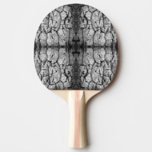 Tree Bark Black And White Photo Closeup Pattern Ping Pong Paddle