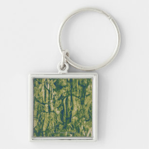 Tree bark camouflage pattern keychain