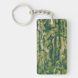 Tree bark camouflage pattern keychain