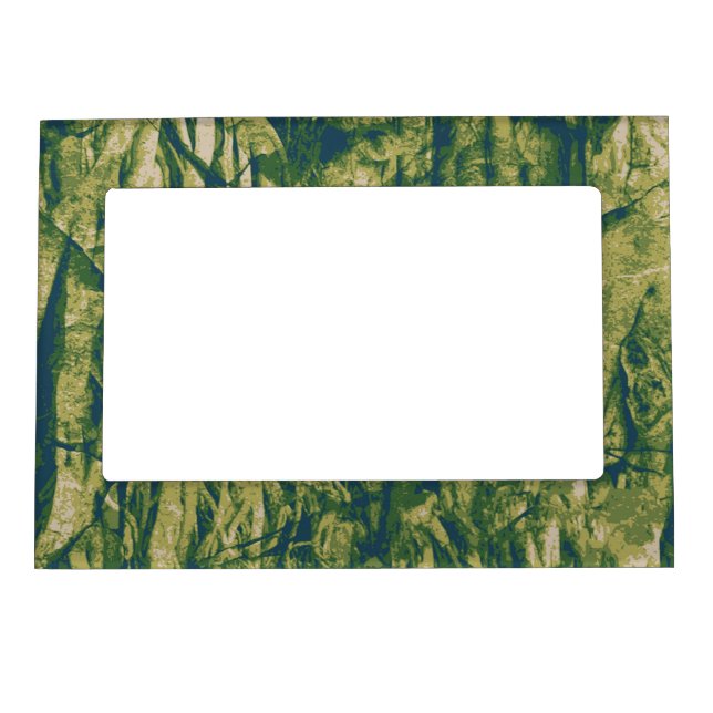 Tree bark camouflage pattern magnetic photo frame (Front)