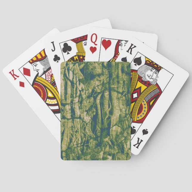 Tree bark camouflage pattern poker cards (Back)