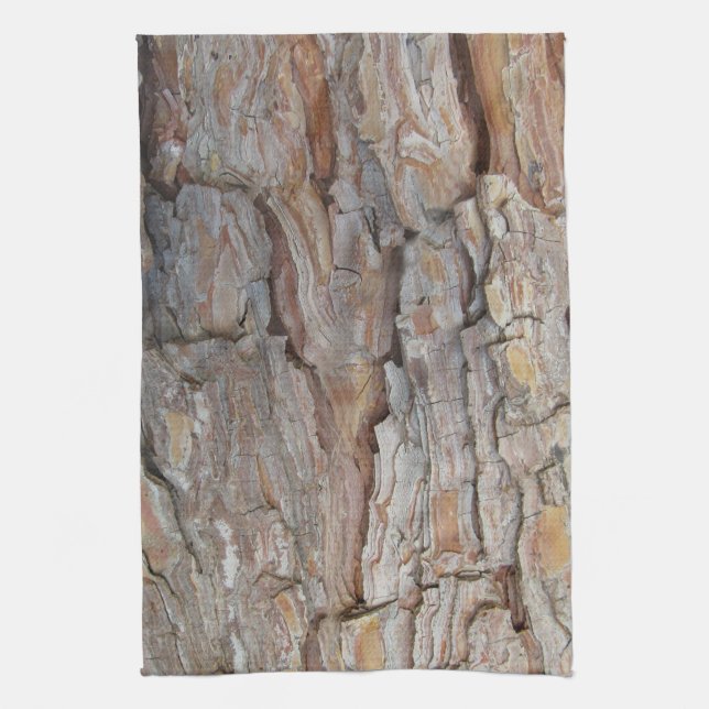 Tree Bark Fall Autumn Patterns Kitchen Towel (Vertical)