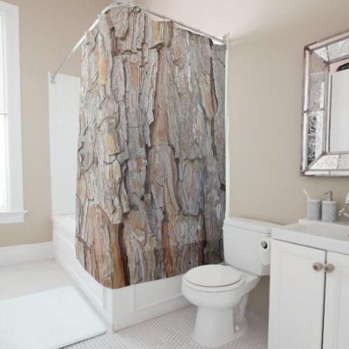 Tree Bark Fall Autumn Patterns Shower Curtain